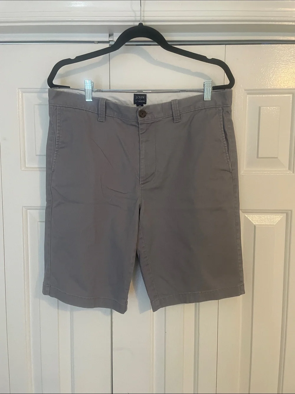 J. Crew Men's Light Gray Flat Front Chino Shorts